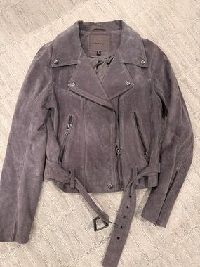 Blank NYC Gray Suede Moto Jacket